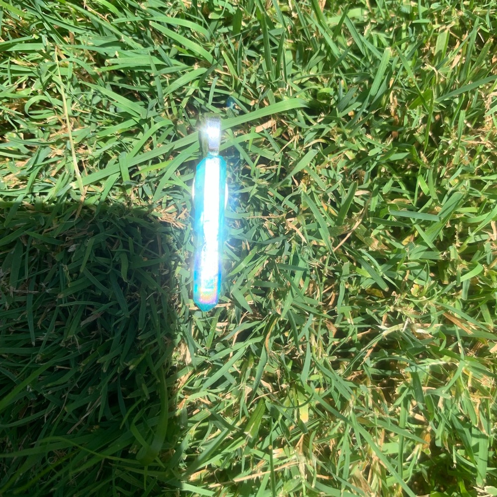 Aqua Aura Quartz Crystal Pendants 🌙⭐️